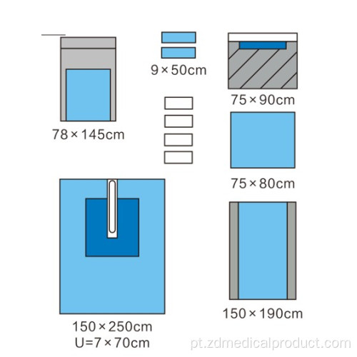 Conjunto ENT de alta capacidade de absorção Cortinas cirúrgicas